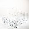 Fifteen Pieces of Glassware and a Vase by Goran Hongell and Tapio Wirkkala for Iittala, Finland, late 20th century, all with maker's la