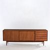 Arne Vodder (Danish, 1926-2009) Sideboard, Denmark, c. 1960, teak, two shelved compartments behind sliding doors with five drawers righ