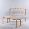 Three Alvar Aalto (Finnish, 1898-1976) for Artek Model 153A Long Benches, Finland, late 20th century, designed 1945, birch with slatted