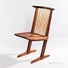 George Nakashima (1905-1990) Conoid Chair, New Hope, Pennsylvania, c. 1969, American black walnut and hickory, spindle back over feathe