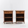 Two Walker Weed Nightstands, Gifford, New Hampshire, 1957, unmarked, ht. 25, wd. 19, dp. 15 in.Note: Copies of original correspondence,