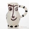 Pablo Picasso (Spanish, 1881-1973) Four Faces Pitcher, Vallauris, France, 1959, edition of 300, white earthenware clay pitcher decorate