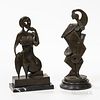 Two Raymondo Abstract Female Nude Bronze Sculptures, in the Cubist tradition, both signed "Raymondo," ht. 13 1/4, 14 1/4 in.