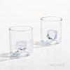 Anders Wingård (Swedish, b. 1946) Ice Cube Art Glass Schnapps Glasses, Baskemolla, Sweden, c. 1999, colorless glass, blown, hot-worked,