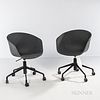 Two Hee Welling for Hay "About a Chair 53" Office Chairs, Denmark, 2020, injection molded polypropylene shell, five star swivel base in