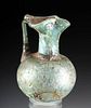 Roman Glass Oinochoe w/ Aqua Hues