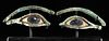 Egyptian Copper Alloy & Limestone Eyes from Sarcophagus
