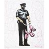 MEXICANA JAIL, Pink police dog, Firmado, Mexicana Jail por el autor, Acrílico sobre MDF, 120 x 100 cm, Con certificado