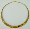 EGYPTIAN REVIVAL 18KT Y GOLD & JEWELED CHOKER