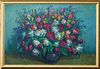 SIGNED ANTIQUE STILL LIFE OIL PAINTING ON CANVAS