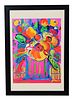 Peter Max "Abstract Flowers III" Mixed Media