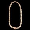A Shell Bead Necklace with Cannel Coal Bead, 9-1/2 in.
