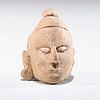 A Pottery Figurine Head, 1-3/8 in.