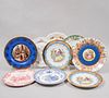 Lote de 9 platos decorativos. Francia Alemania e Inglaterra. Siglo XX. Elaborados en porcelana Limoges y Bavaria y semiporcelana.