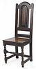 English William & Mary oak wainscot dining chair