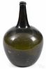 Olive blown glass demijohn, 18th c., 19 1/4'' h.