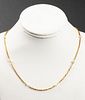 18K Yellow Gold & Cultured Pearl Chain Necklace