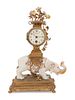 A French Porcelain and Gilt Bronze Mantel Clock