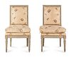 A Pair of Louis XVI Carved and Gray-Painted Side Chairs
