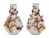 A Pair of Jacob Petit Porcelain Schneeballen Vases