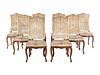 A Set of Eight Louis XV Style Dining Chairs