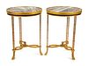 A Pair of Neoclassical Style Gilt Bronze and Marble Tables