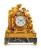 A French Gilt Bronze and Marble Mantel Clock
