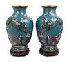 A Pair of Large Chinese Export Cloisonne Vases