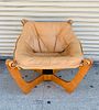 'Luna' Chair by Odd Knutsen in Tan Leather