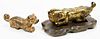 Two Chinese Inscribed Gilt Bronze Tiger Tallies
