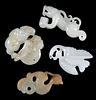 Four Carved Jade Figural Toggles 