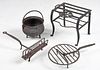 Four Wrought Iron Fireplace Cooking Implements