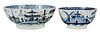 Two British Blue and White Pearlware Bowls
