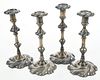 Set of Four Old Sheffield Silver Candlesticks