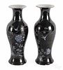 Pair of Chinese famille noir porcelain vases, 1