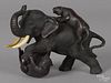 Japanese Meiji period bronze group of two tiger
