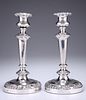 A PAIR OF OLD SHEFFIELD PLATE CANDLESTICKS, by D & G Holy, 