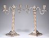 A PAIR OF OLD SHEFFIELD PLATE CANDELABRA, CIRCA 1770, each 