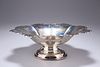 A GEORGE V SILVER FLUTED PEDESTAL DISH, by James Henry & He