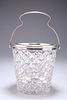 A GEORGE V SILVER-MOUNTED GLASS ICE BUCKET, by Joseph Rodge