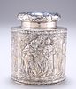 A GERMAN EXPORT SILVER TEA CANNISTER AND COVER, by Berthold