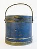 Blue Painted Firkin - signed