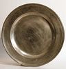 Large Early Pewter Charger - Hallmarked