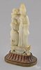 Chinese carved white jade Guanyin, 12'' h.