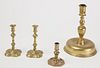 Early Brass Candlestick Lot