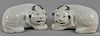Pair of Chinese Qing dynasty white glazed porcel