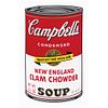 ANDY WARHOL, II. 57 : Campbell’s Soup II New England Clam Chowder Soup, Stamp on back, Serigraphy without print number, 31.8 x 18.8" (81 x 48 cm)