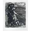 MARC CHAGALL, Le Lion Amoureux, from the series Les Fables de La Fontain, 1952, Signed in pencil and on plate, Etching H. C., 14.9 x 10.6" (38 x 27 cm