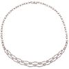 CHOKER WITH DIAMONDS IN 18K WHITE GOLD, Box clasp with 8-shaped safety, Weight: 55.5 g, Length: 15.7" (40.0 cm)