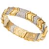 BRACELET WITH DIAMONDS IN WHITE AND YELLOW 18K GOLD, Weight: 64.0 g, Size: 2.2 x 1.8" (5.7 x 4.7 cm)